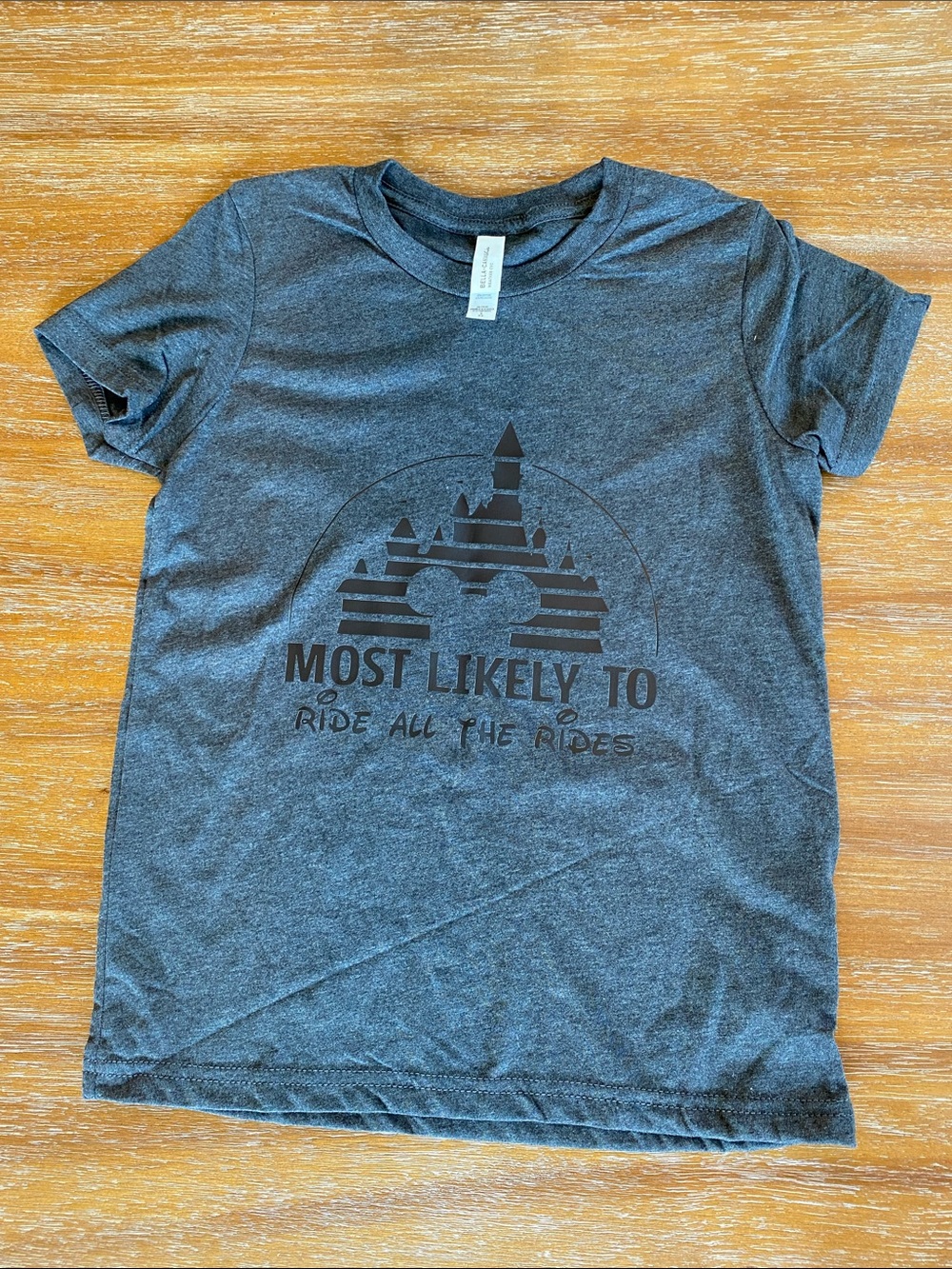 Bella Canvas Disney Most Likely To Ride All The Rides Graphic YS Kids T‑Shirt